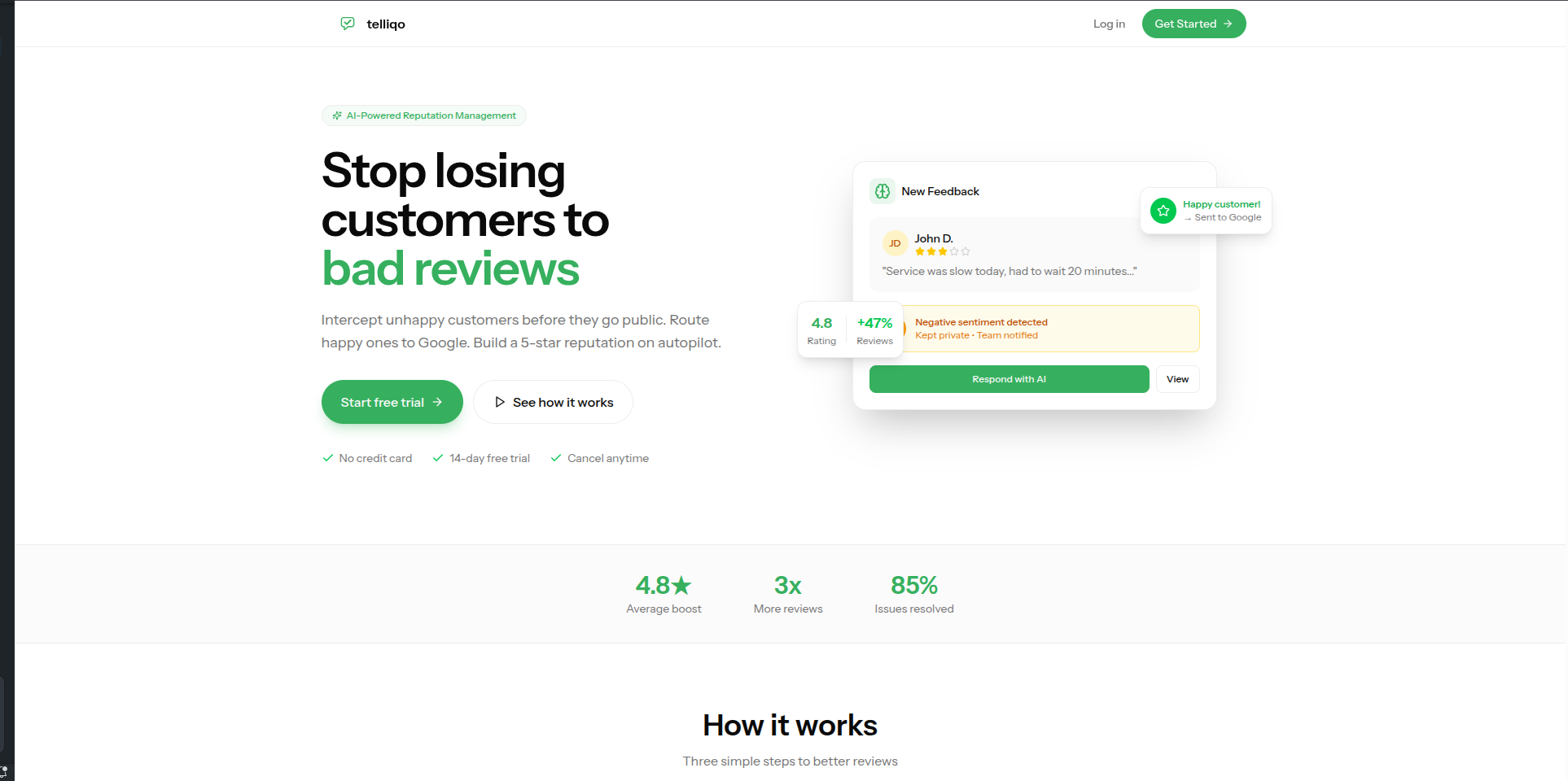 Telliqo — AI-Powered Reputation Management